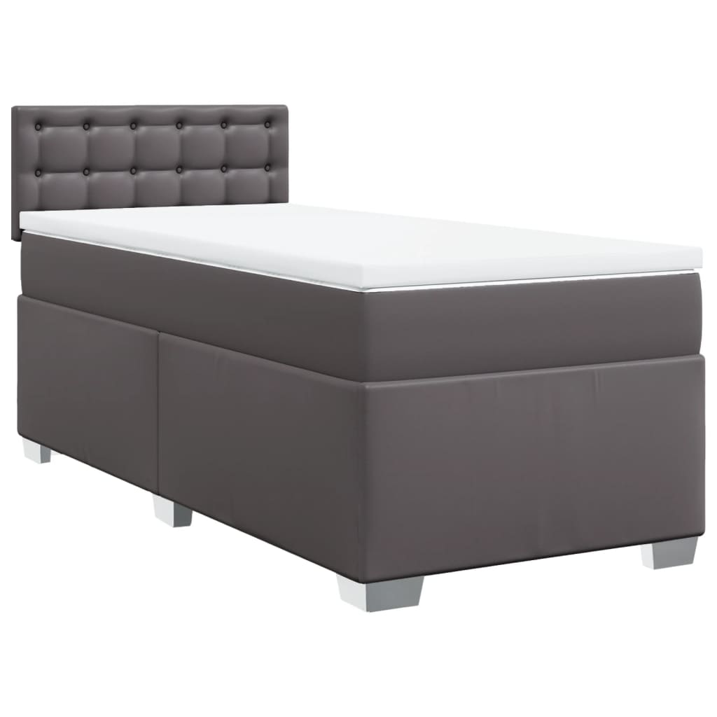 Sommier à lattes de lit avec matelas Gris 90x190 cm Similicuir - XIOS