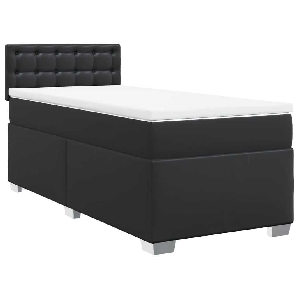 Sommier à lattes de lit avec matelas Noir 100x200 cm Similicuir - XIOS