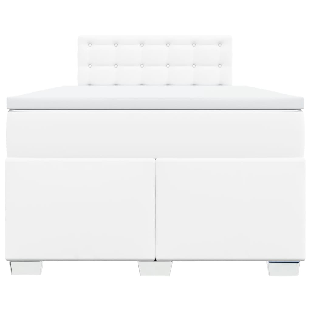 Sommier à lattes de lit avec matelas blanc 120x190cm similicuir - XIOS