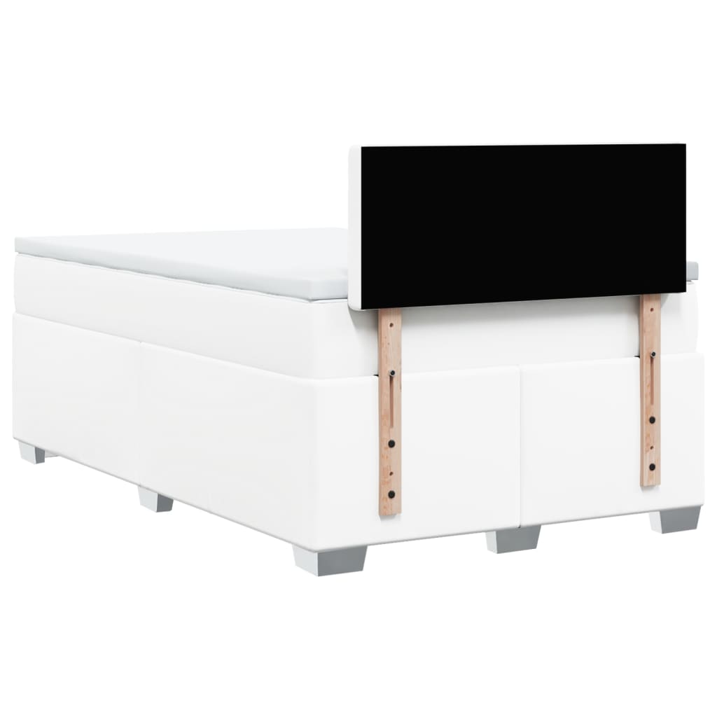 Sommier à lattes de lit avec matelas blanc 120x190cm similicuir - XIOS