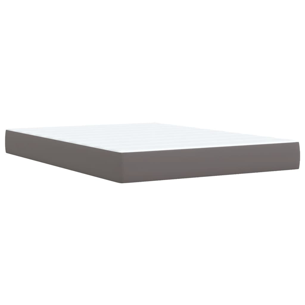 Sommier à lattes de lit avec matelas Gris 140x200 cm Similicuir - XIOS