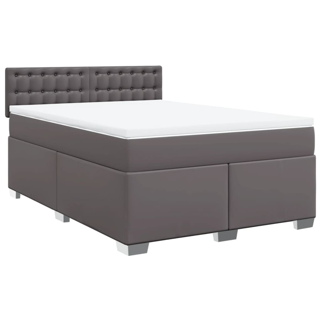 Sommier à lattes de lit avec matelas Gris 160x200 cm Similicuir - XIOS