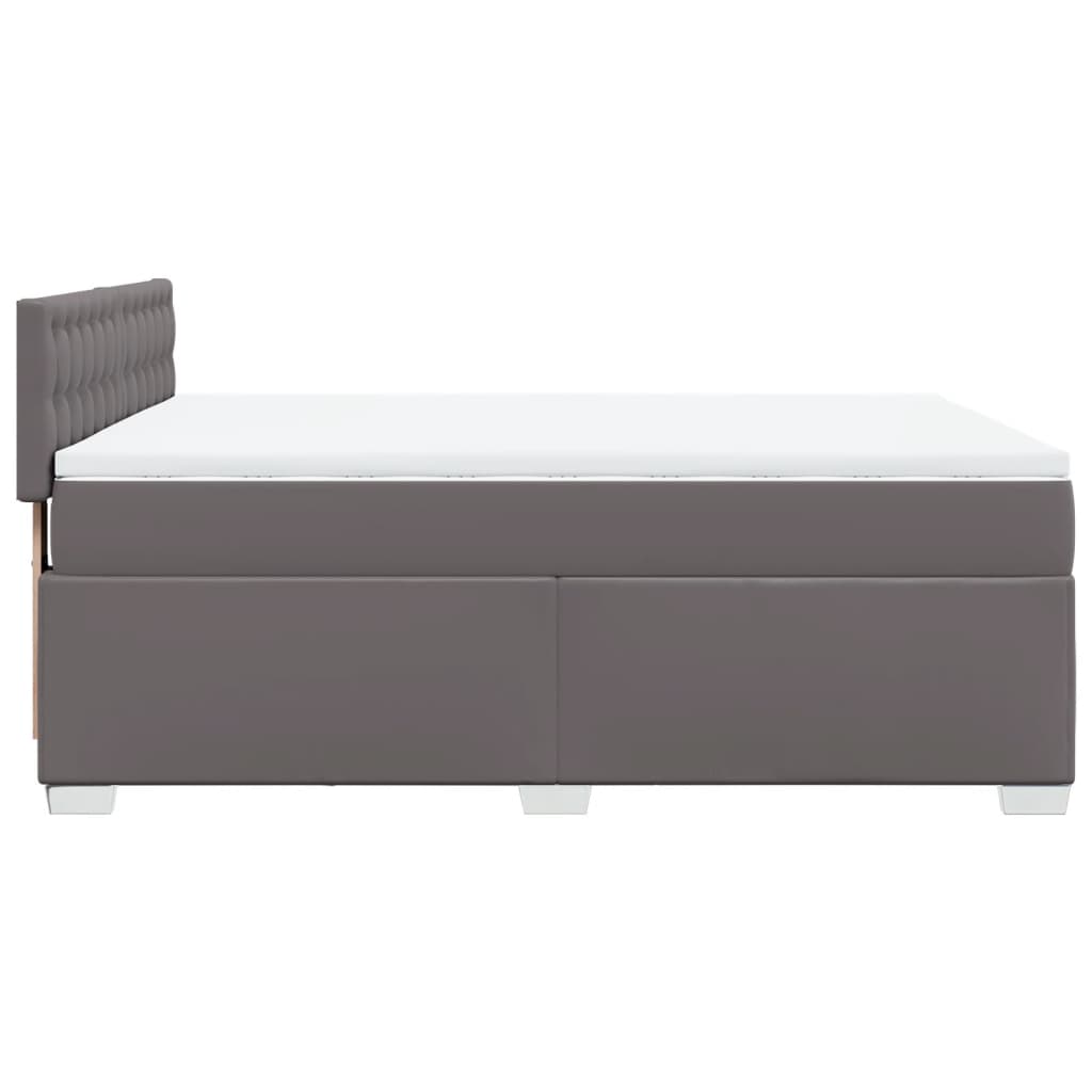 Sommier à lattes de lit avec matelas Gris 160x200 cm Similicuir - XIOS
