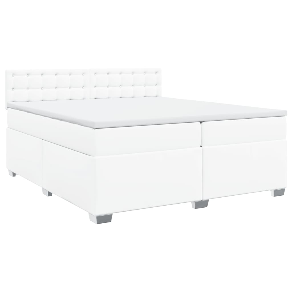 Sommier à lattes de lit avec matelas Blanc 200x200cm Similicuir - XIOS