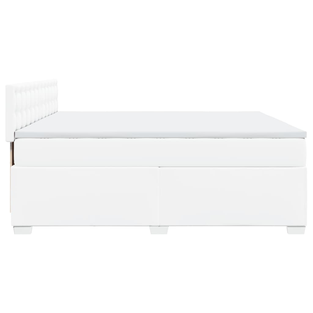 Sommier à lattes de lit avec matelas Blanc 200x200cm Similicuir - XIOS