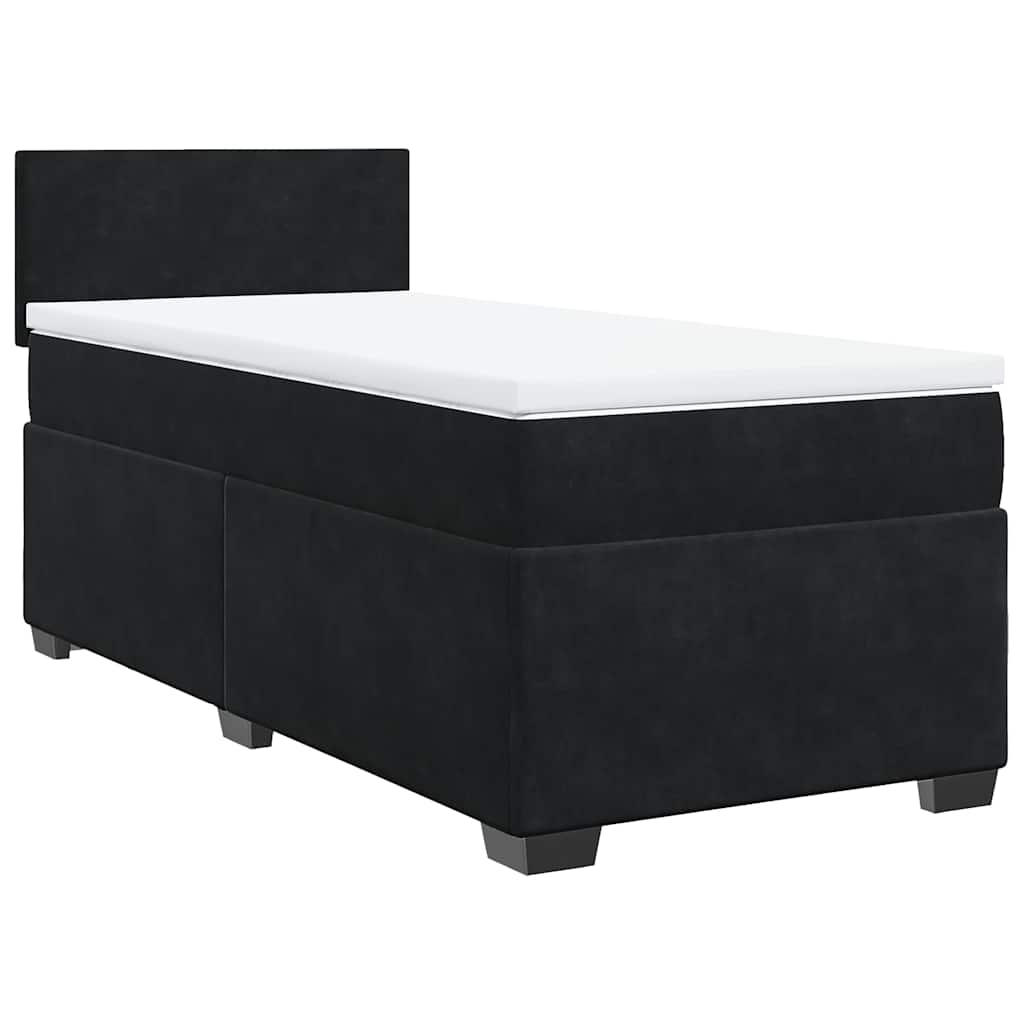 Sommier à lattes de lit et matelas Noir 80x200 cm Velours - XIOS