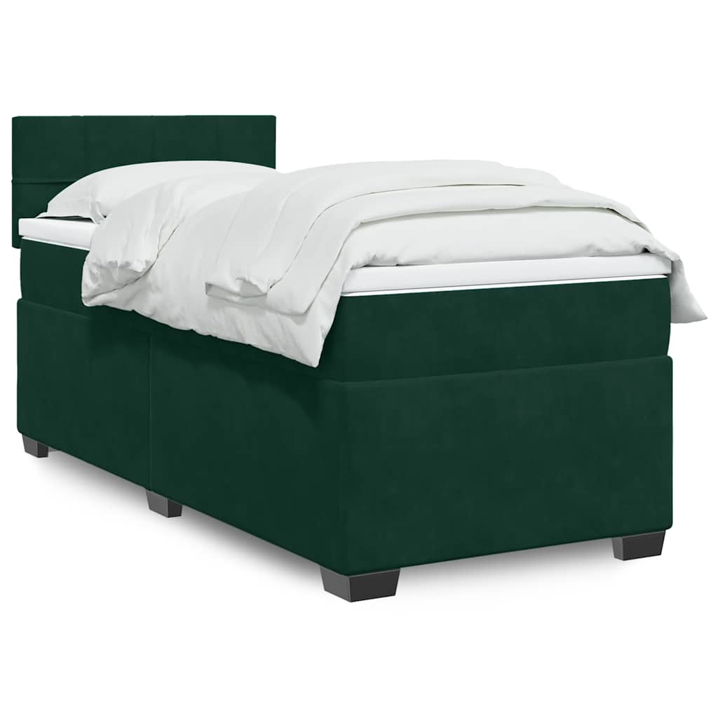 Sommier à lattes de lit et matelas Vert foncé 80x200 cm Velours - XIOS