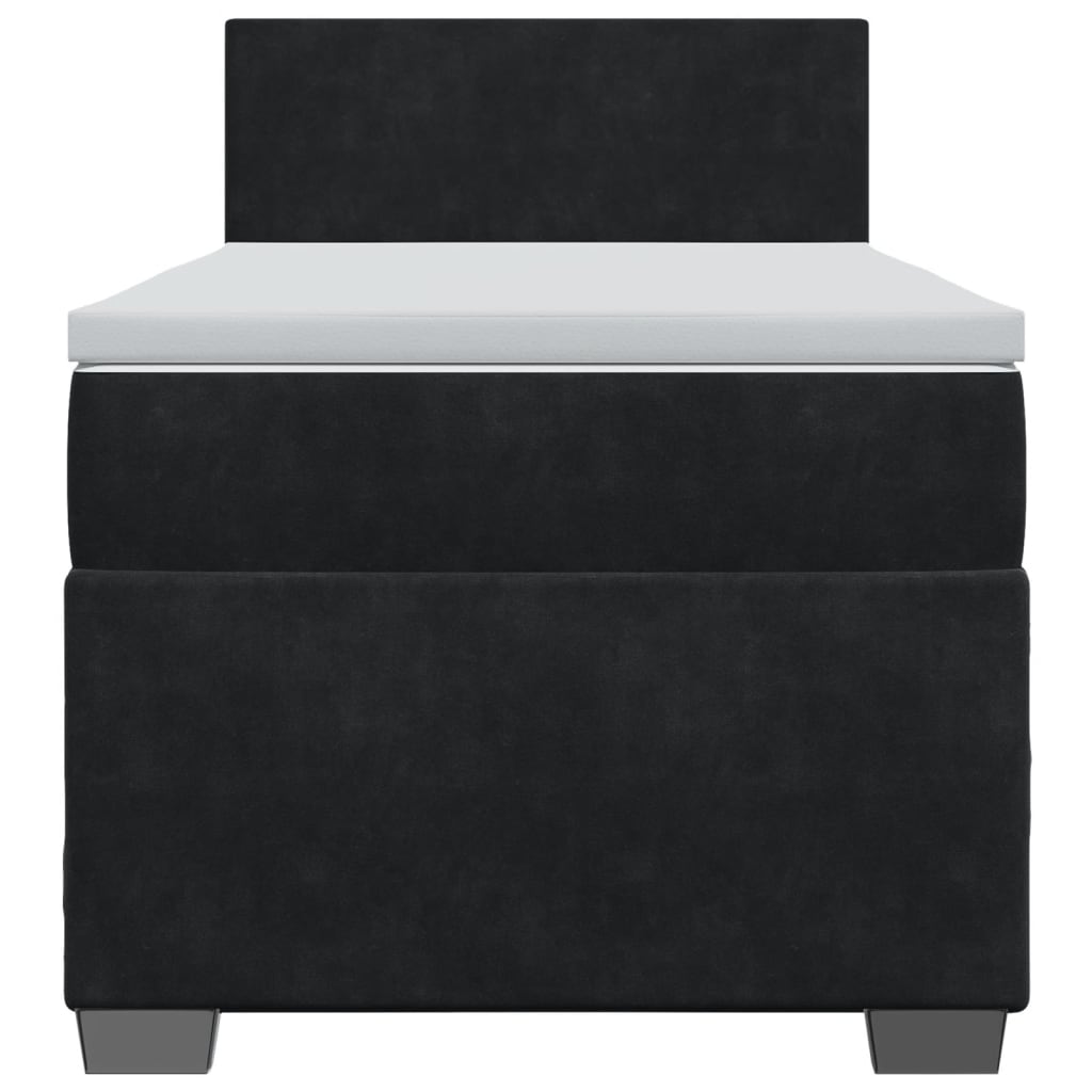 Sommier à lattes de lit avec matelas Noir 90x200 cm Velours - XIOS