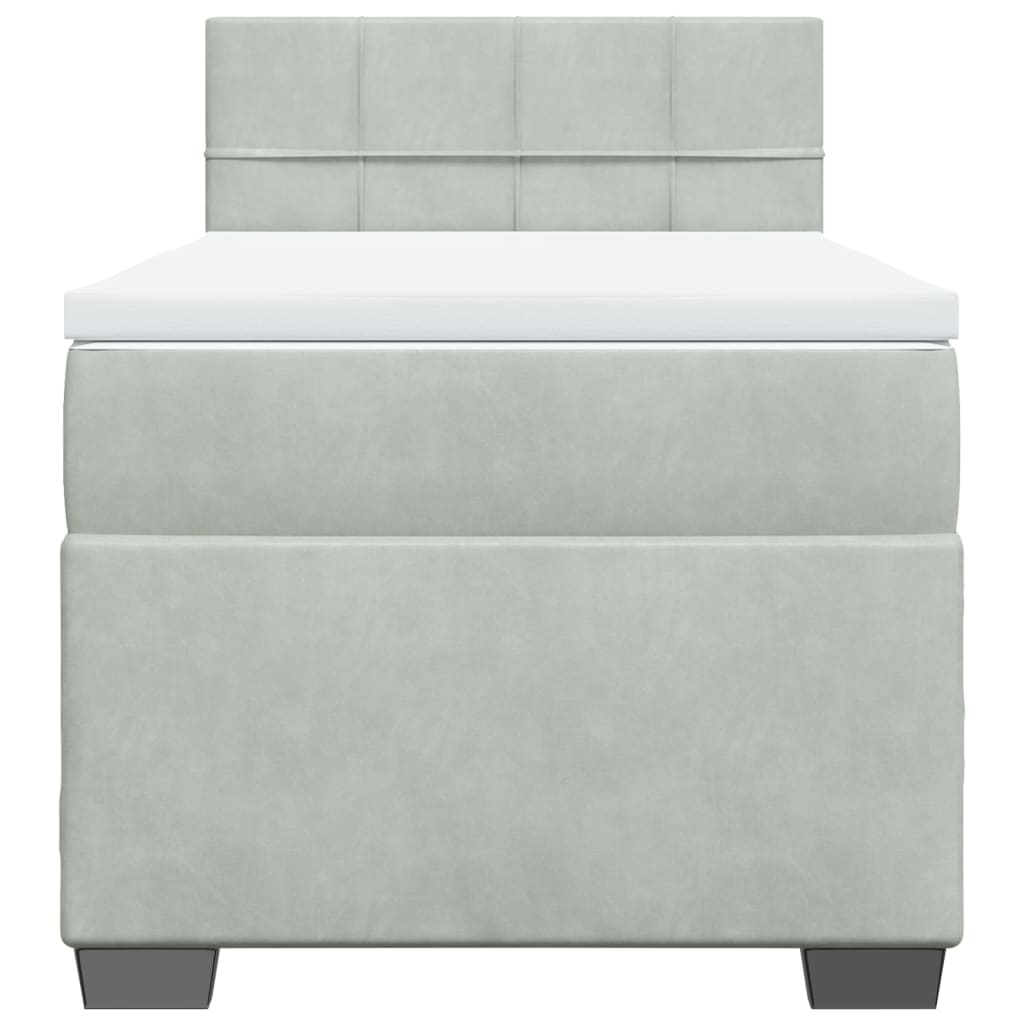 Sommier à lattes de lit et matelas Gris clair 100x200cm Velours - XIOS