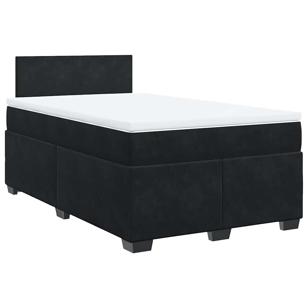 Sommier à lattes de lit avec matelas noir 120x190 cm velours - XIOS