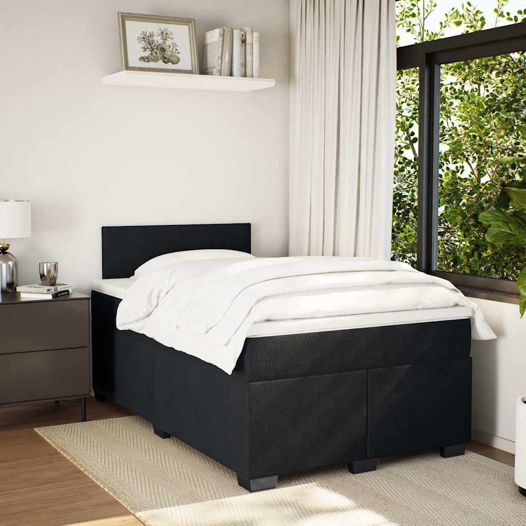 Sommier à lattes de lit avec matelas noir 120x190 cm velours - XIOS