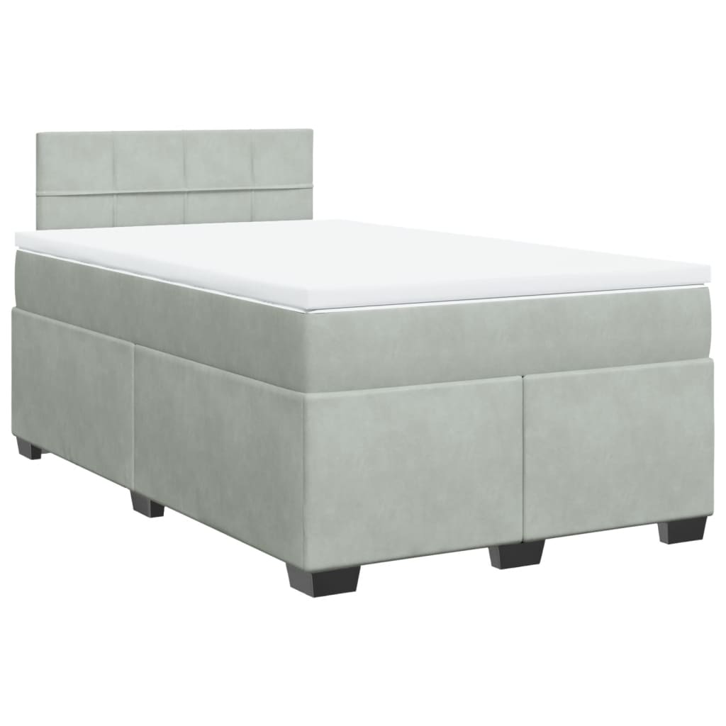 Sommier à lattes de lit et matelas gris clair 120x190cm velours - XIOS