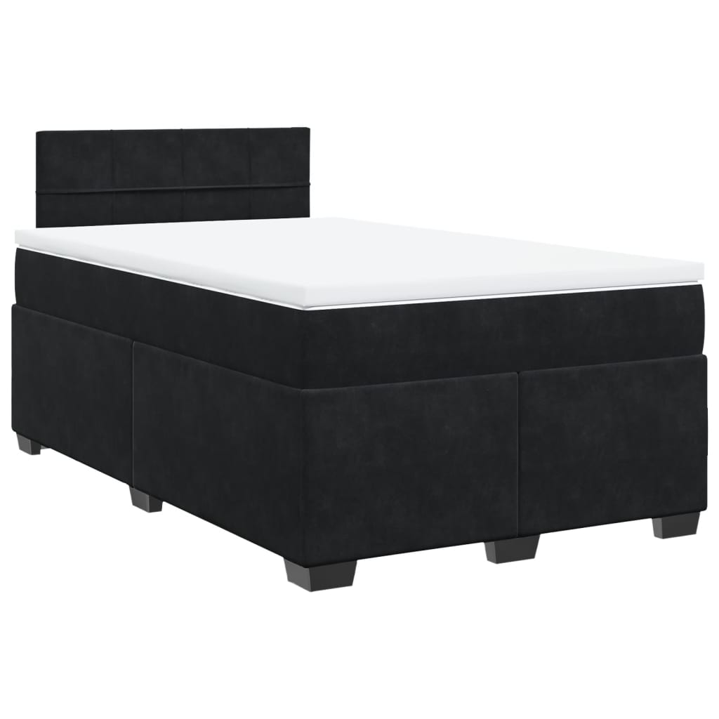 Sommier à lattes de lit avec matelas noir 120x190 cm velours - XIOS