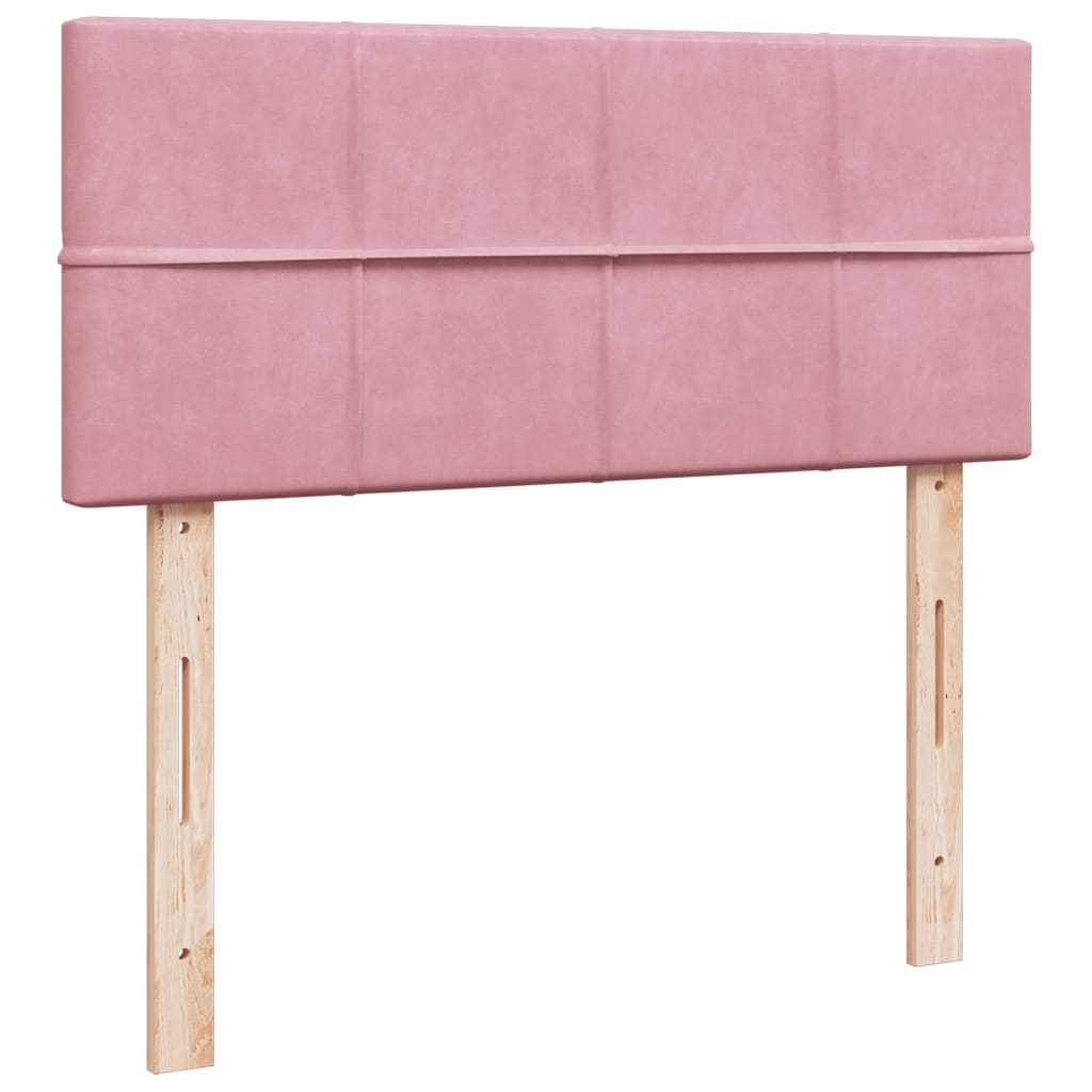 Sommier à lattes de lit avec matelas rose 120x190 cm velours - XIOS