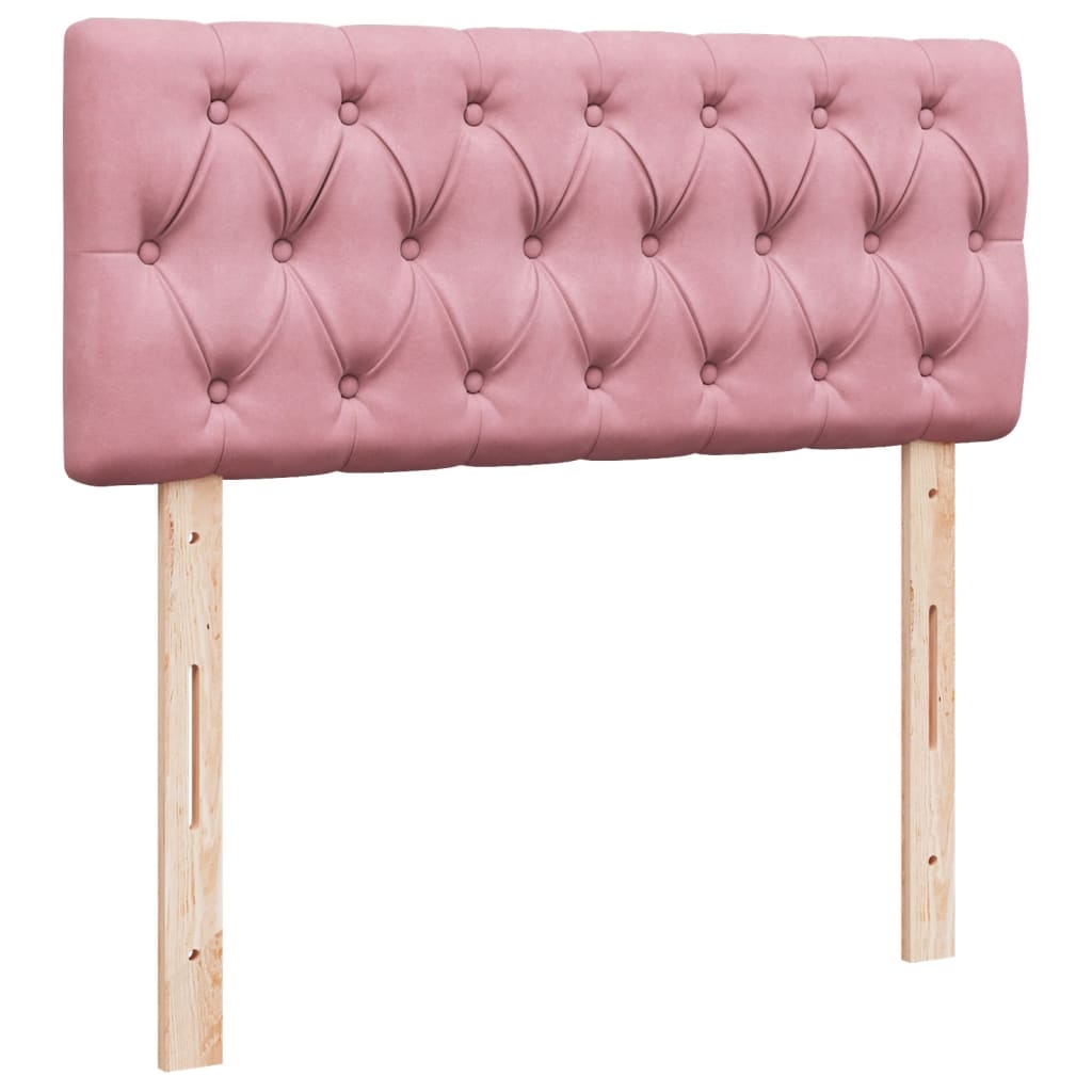 Sommier à lattes de lit avec matelas rose 120x190 cm velours - XIOS