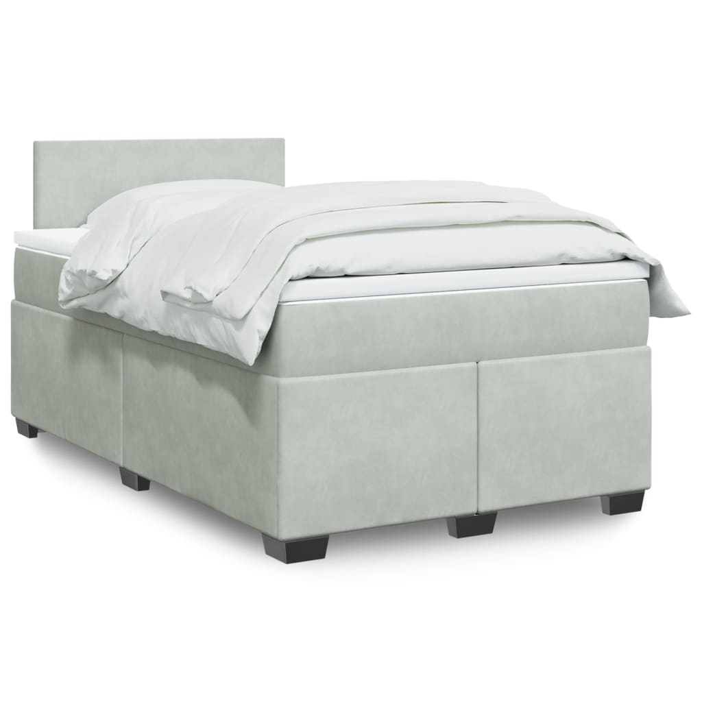 Sommier à lattes de lit et matelas Gris clair 120x200cm Velours - XIOS