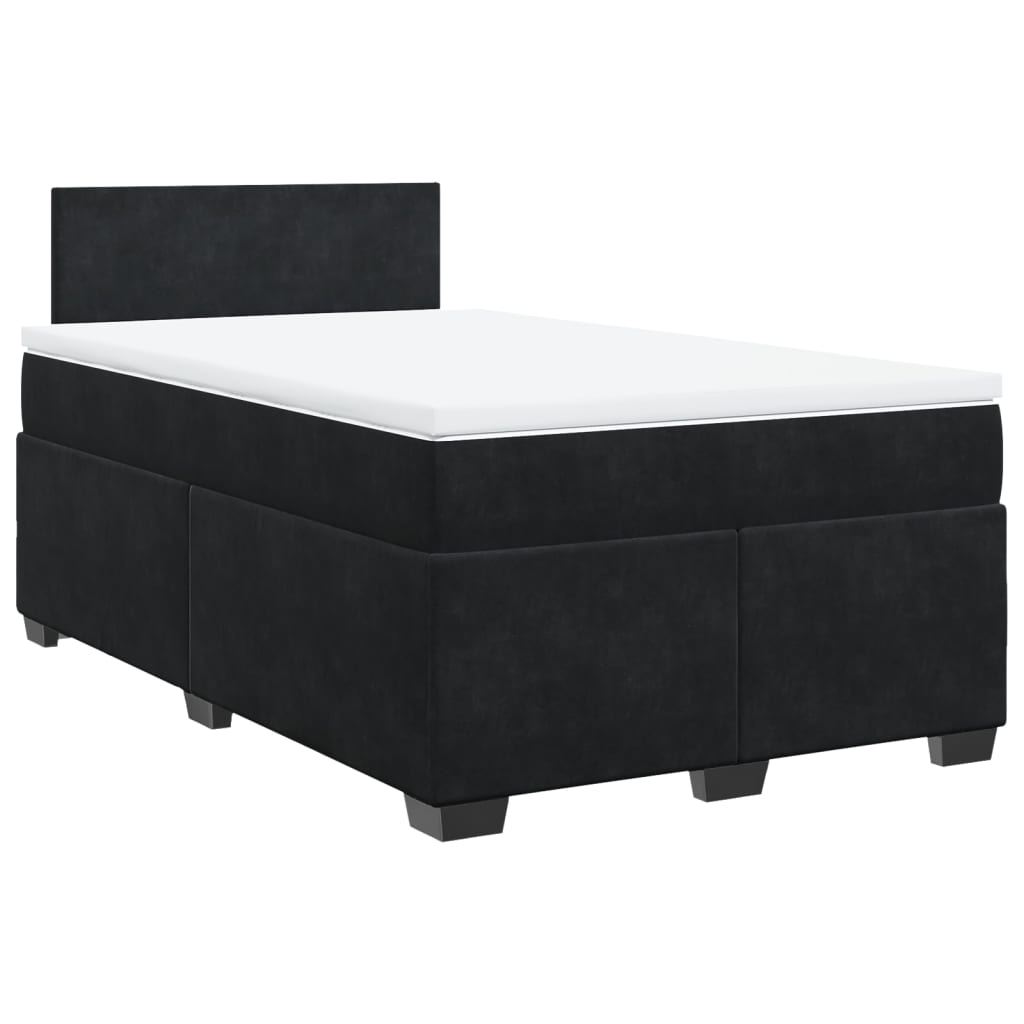 Sommier à lattes de lit avec matelas Noir 120x200 cm Velours - XIOS