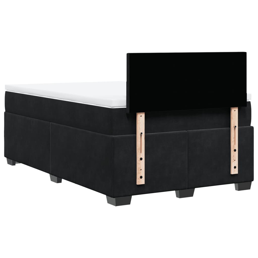 Sommier à lattes de lit avec matelas Noir 120x200 cm Velours - XIOS