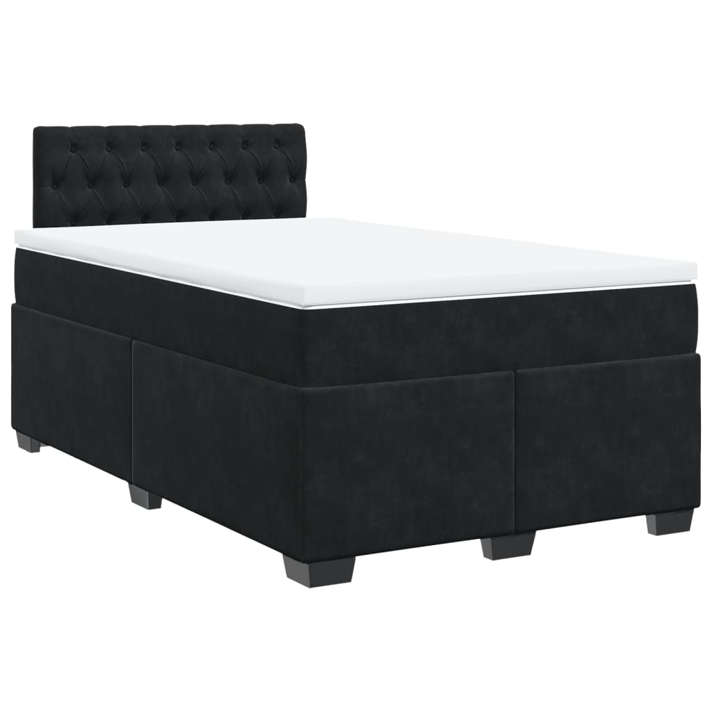 Sommier à lattes de lit avec matelas Noir 120x200 cm Velours - XIOS