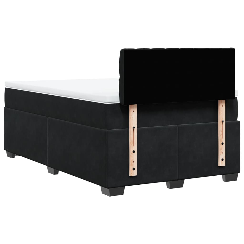Sommier à lattes de lit avec matelas Noir 120x200 cm Velours - XIOS