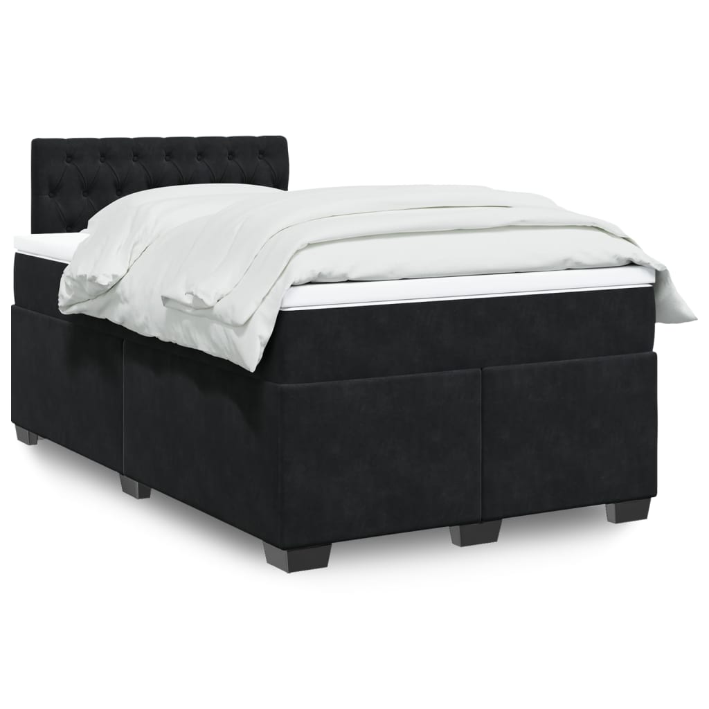 Sommier à lattes de lit avec matelas Noir 120x200 cm Velours - XIOS