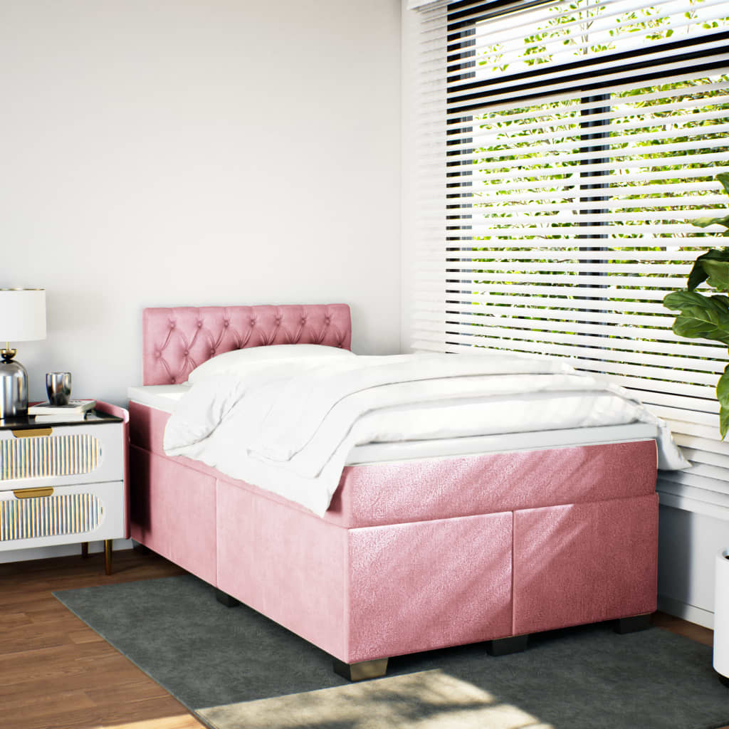 Sommier à lattes de lit avec matelas Rose 120x200 cm Velours - XIOS