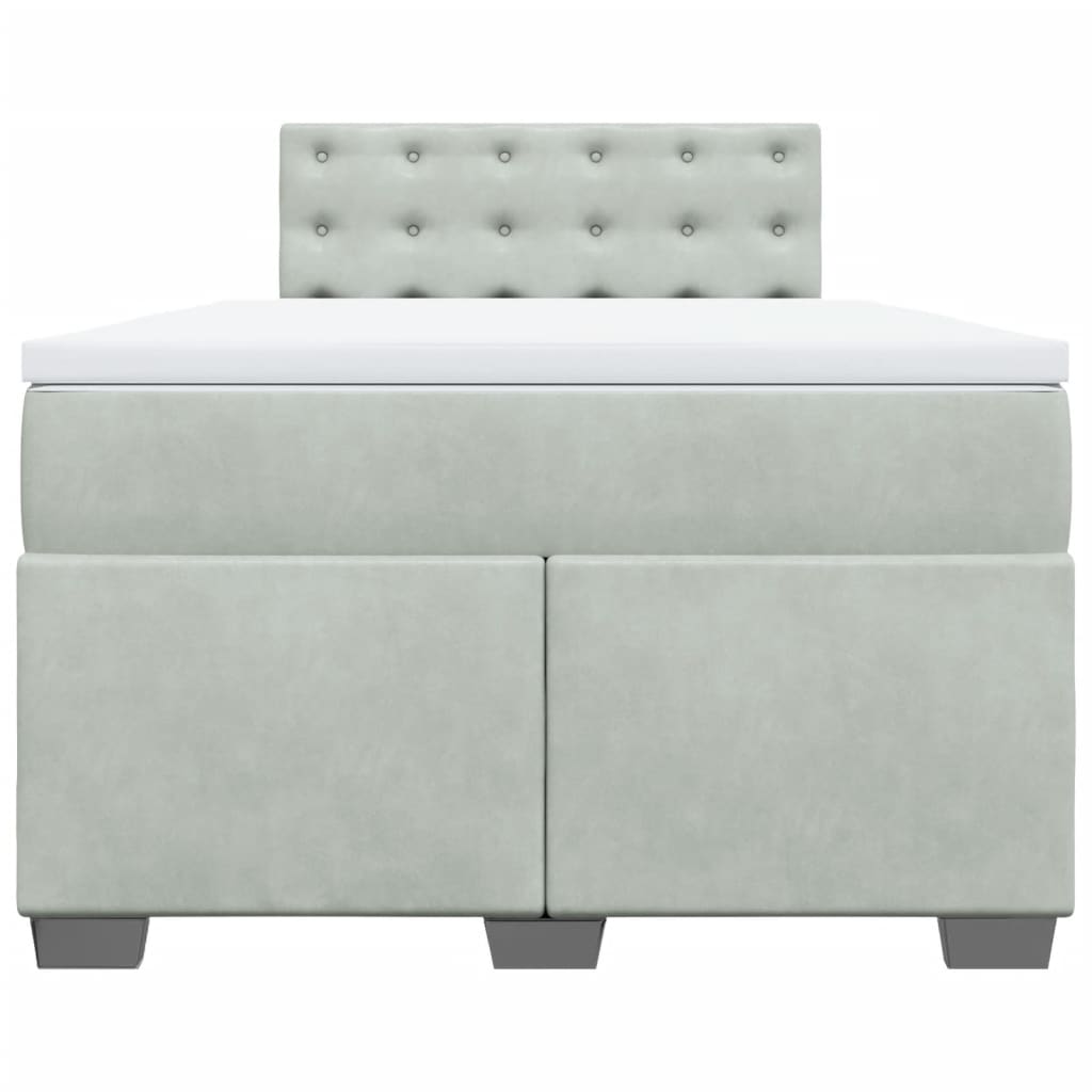 Sommier à lattes de lit et matelas Gris clair 120x200cm Velours - XIOS