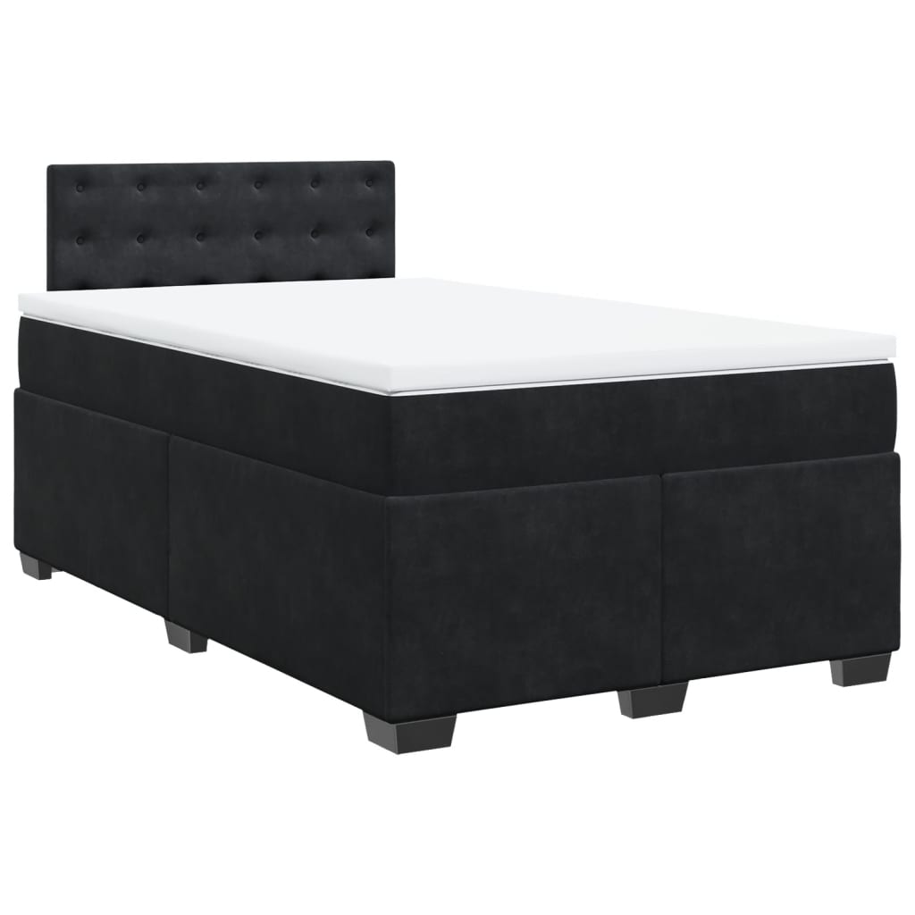 Sommier à lattes de lit avec matelas Noir 120x200 cm Velours - XIOS