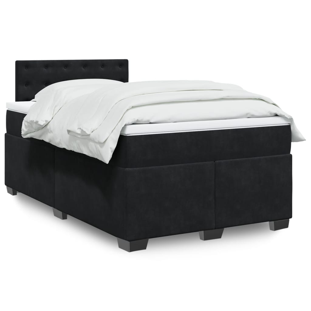 Sommier à lattes de lit avec matelas Noir 120x200 cm Velours - XIOS