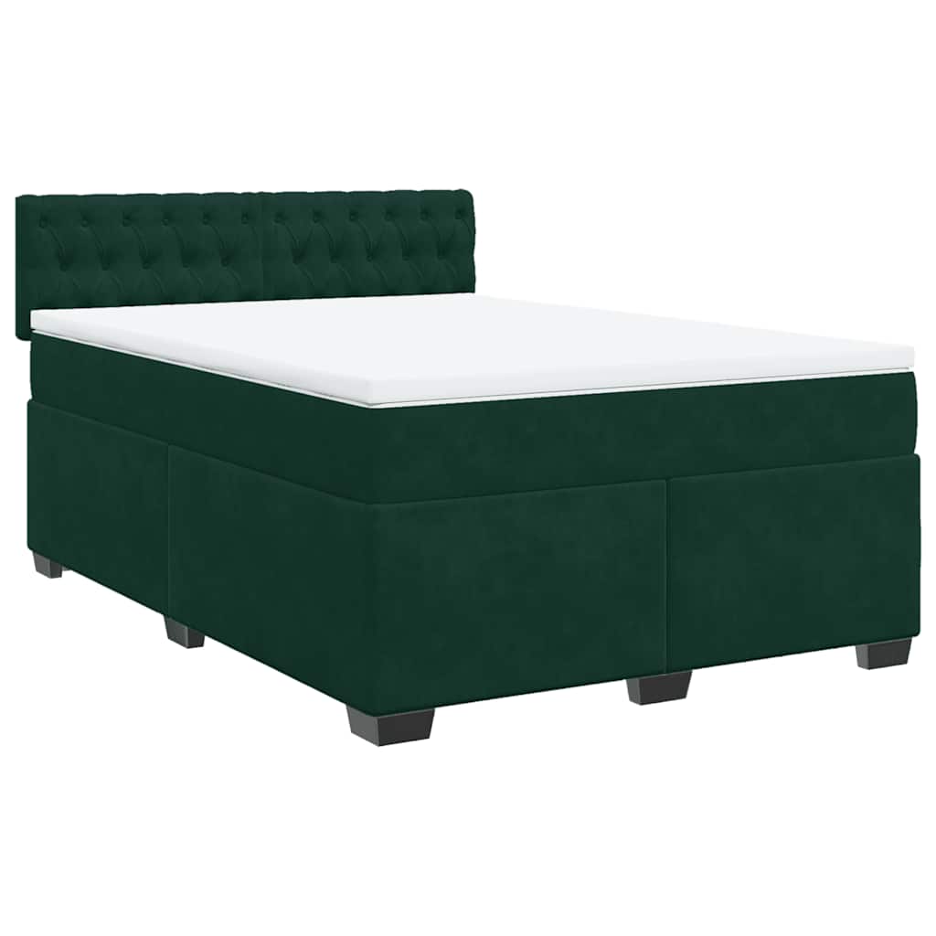 Sommier à lattes de lit et matelas Vert foncé 140x190cm Velours - XIOS