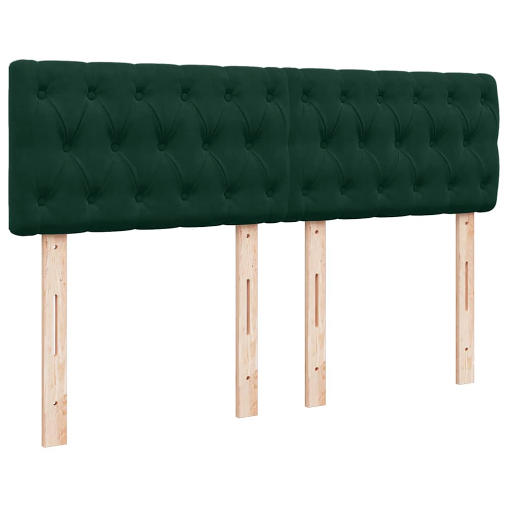 Sommier à lattes de lit et matelas Vert foncé 140x190cm Velours - XIOS
