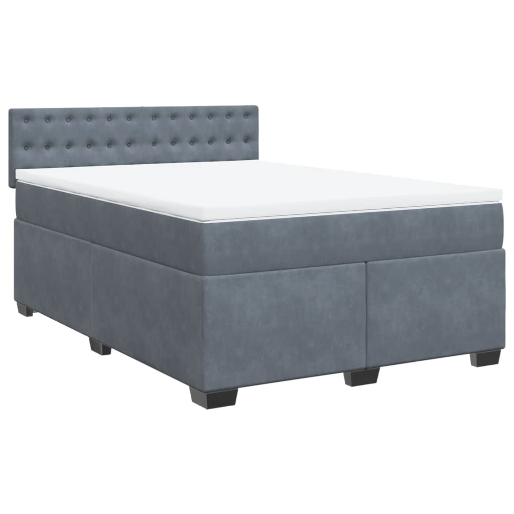 Sommier à lattes de lit et matelas Gris foncé 140x190cm Velours - XIOS