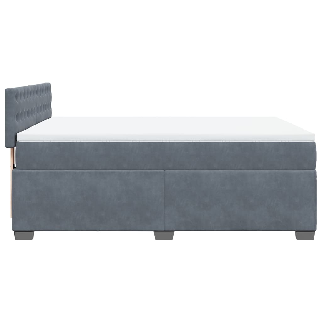 Sommier à lattes de lit et matelas Gris foncé 140x190cm Velours - XIOS