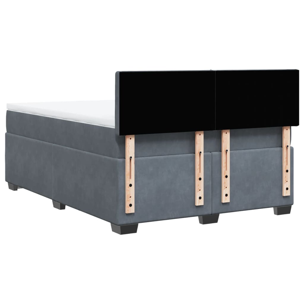 Sommier à lattes de lit et matelas Gris foncé 140x190cm Velours - XIOS