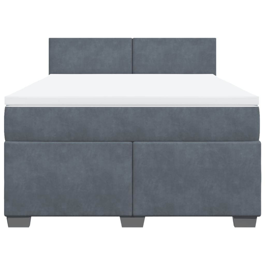 Sommier à lattes de lit et matelas Gris foncé 140x200cm Velours - XIOS