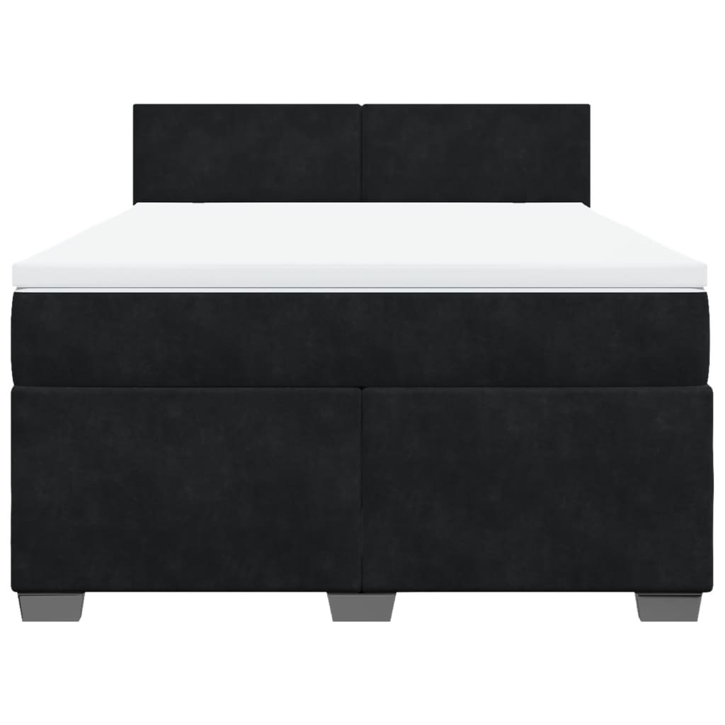 Sommier à lattes de lit avec matelas Noir 140x200 cm Velours - XIOS