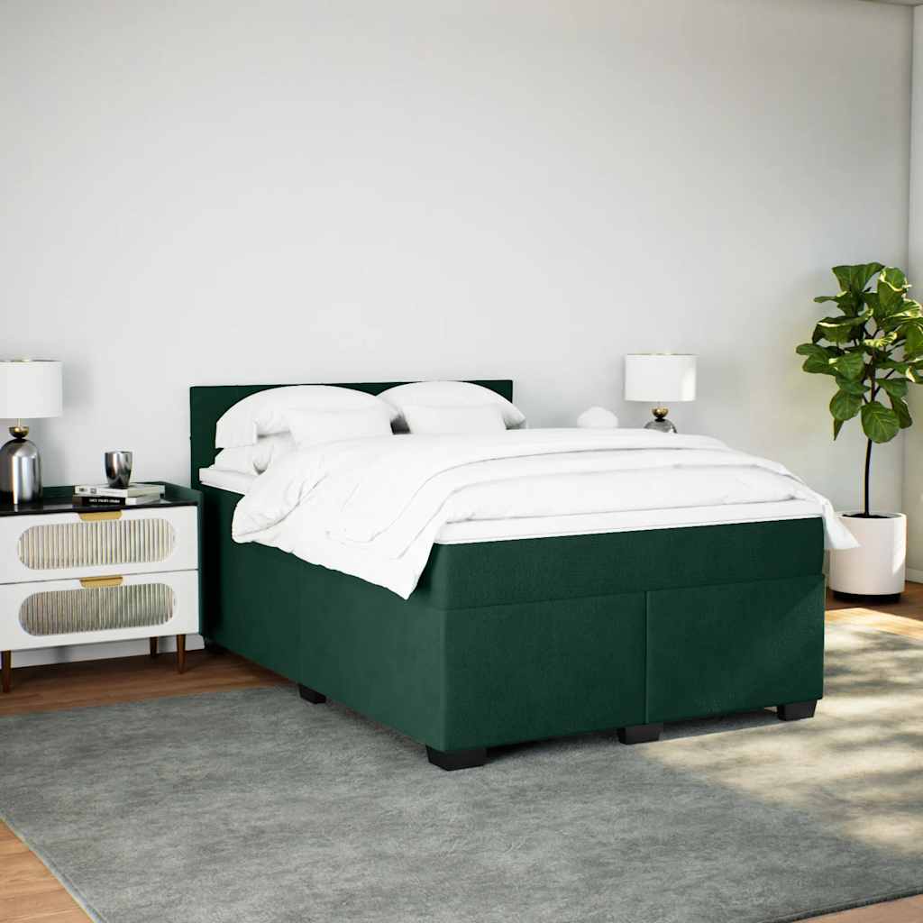 Sommier à lattes de lit et matelas Vert foncé 140x200cm Velours - XIOS
