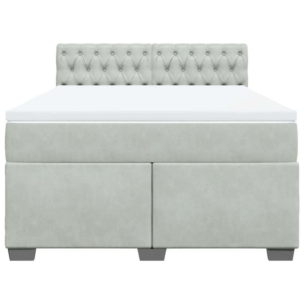 Sommier à lattes de lit et matelas Gris clair 140x200cm Velours - XIOS
