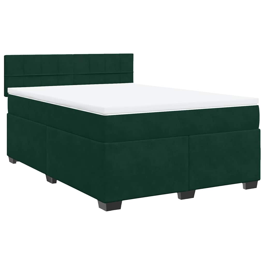 Sommier à lattes de lit et matelas Vert foncé 140x200cm Velours - XIOS