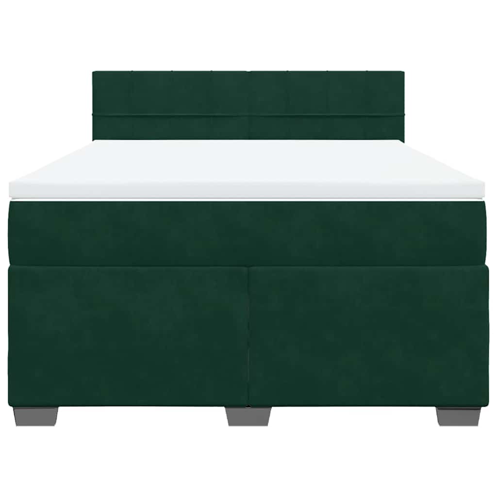 Sommier à lattes de lit et matelas Vert foncé 140x200cm Velours - XIOS