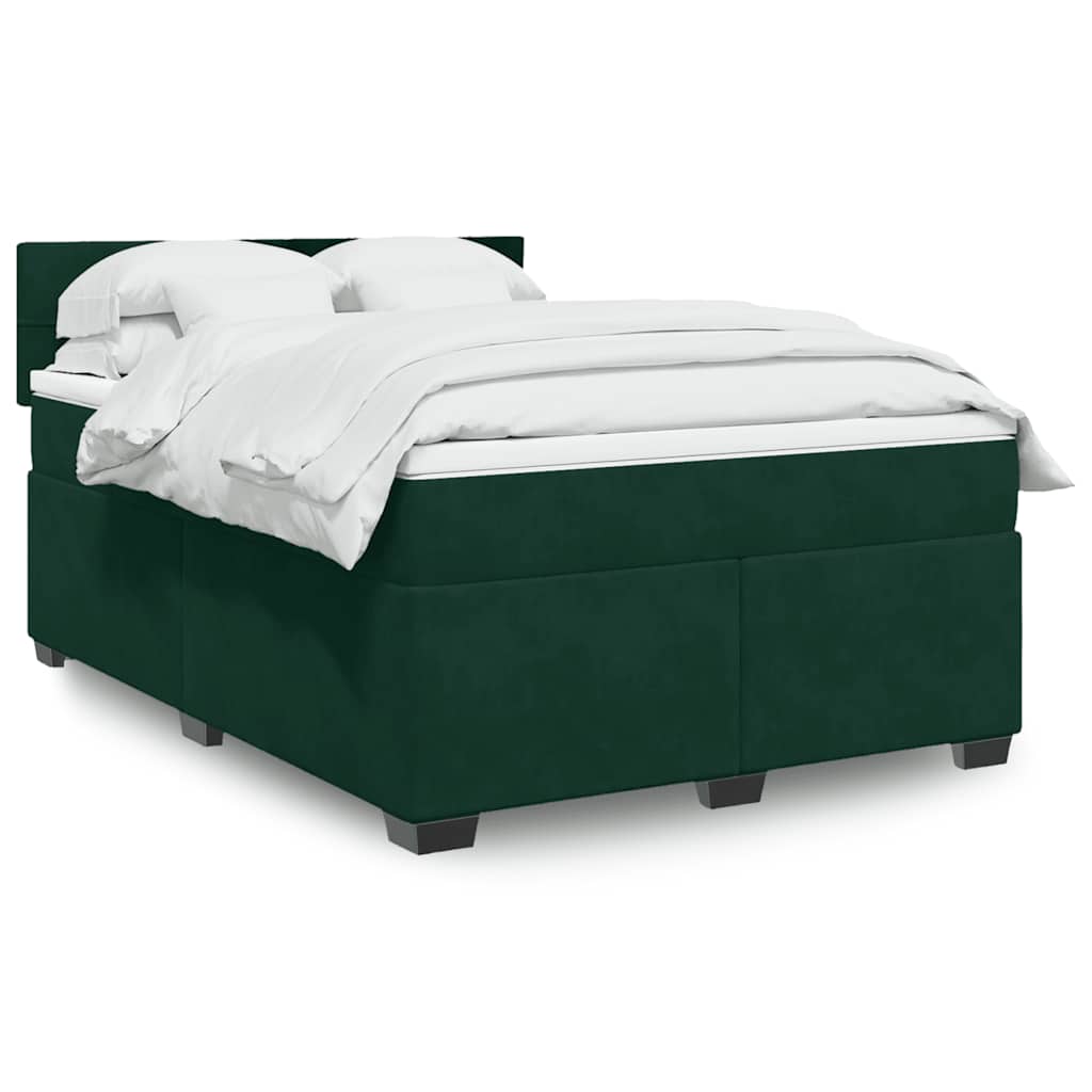 Sommier à lattes de lit et matelas Vert foncé 140x200cm Velours - XIOS