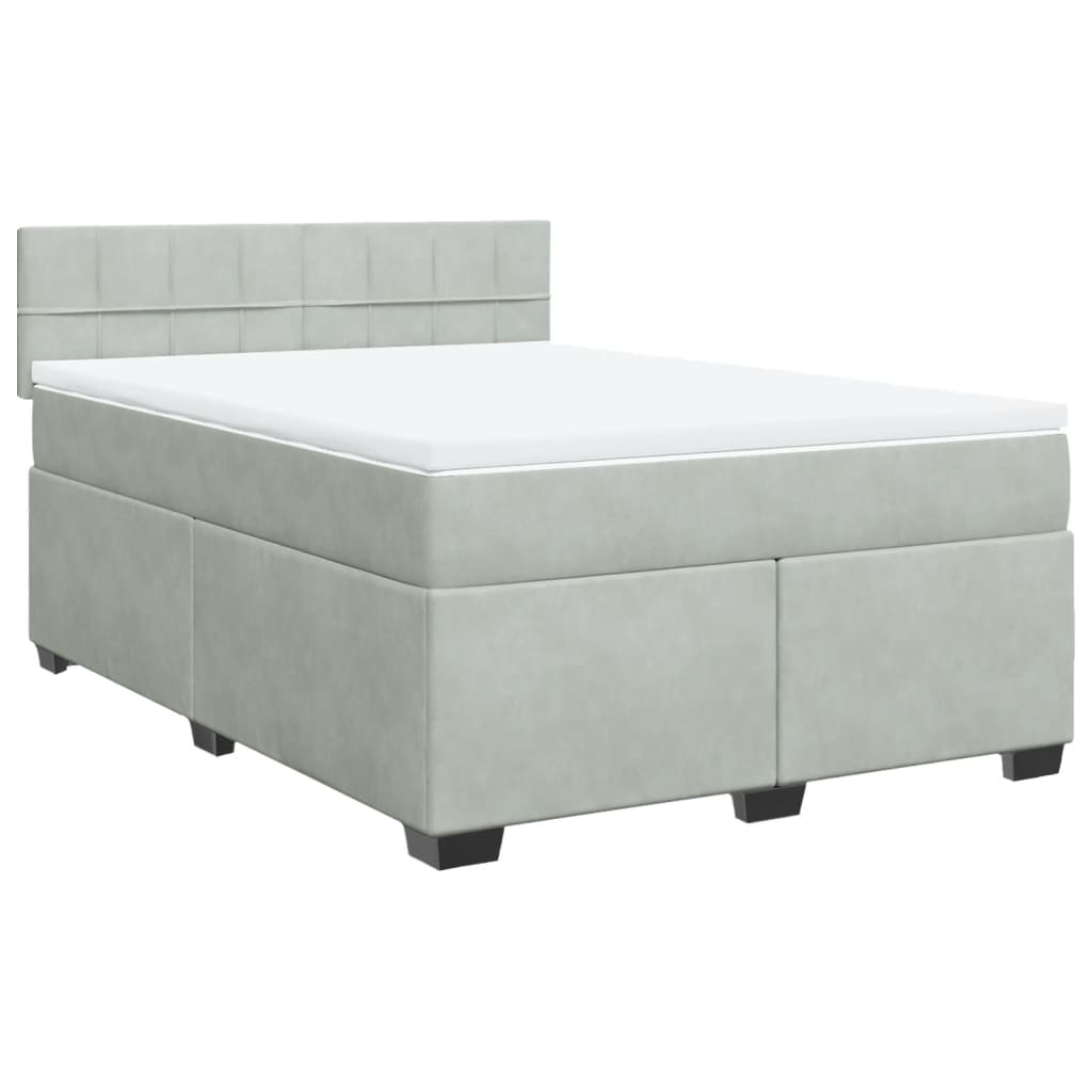 Sommier à lattes de lit et matelas Gris clair 160x200cm Velours - XIOS