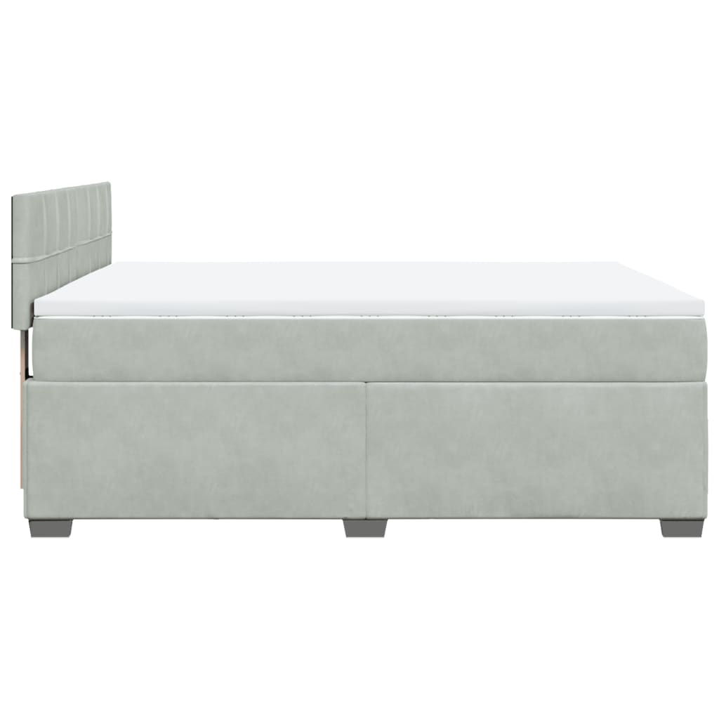 Sommier à lattes de lit et matelas Gris clair 160x200cm Velours - XIOS
