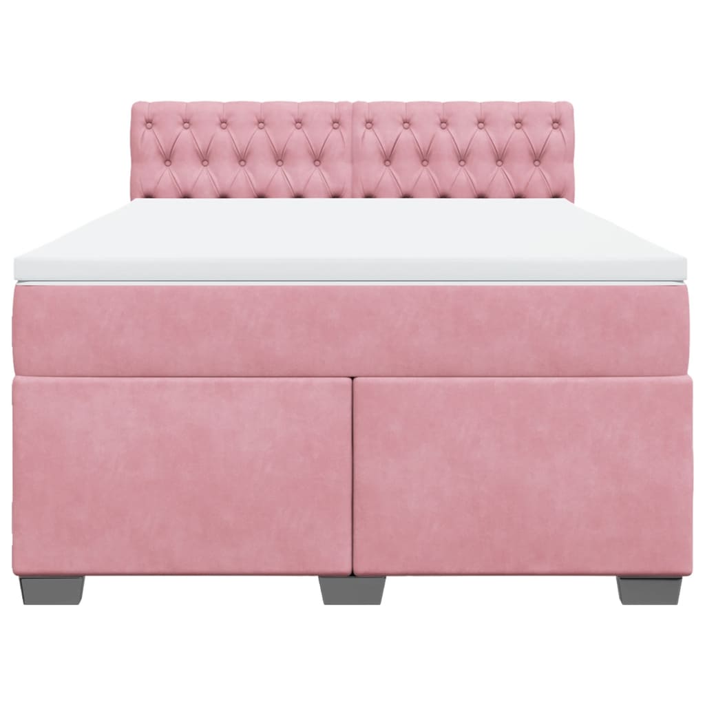 Sommier à lattes de lit avec matelas Rose 160x200 cm Velours - XIOS
