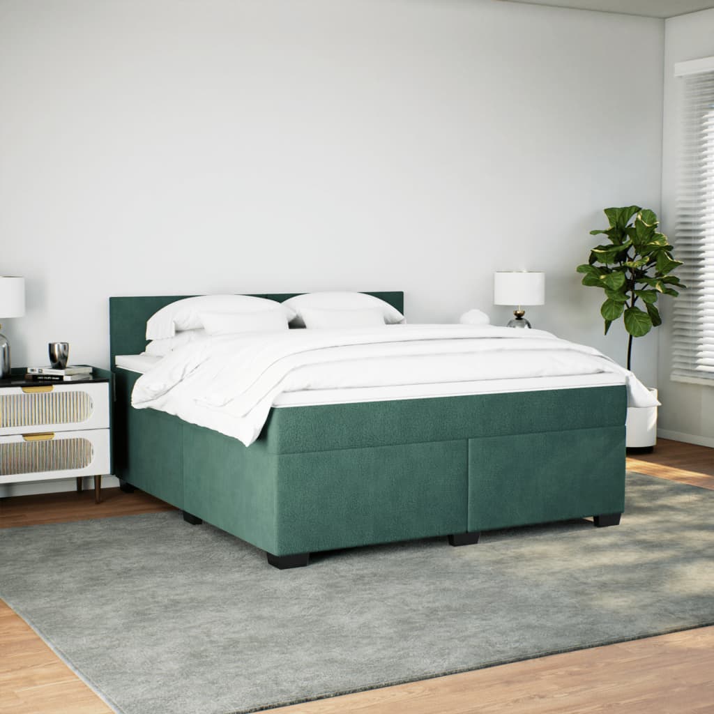 Sommier à lattes de lit et matelas Vert foncé 180x200cm Velours - XIOS
