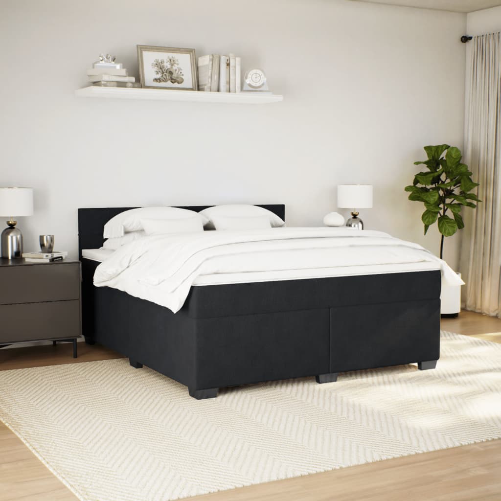 Sommier à lattes de lit avec matelas Noir 180x200 cm Velours - XIOS