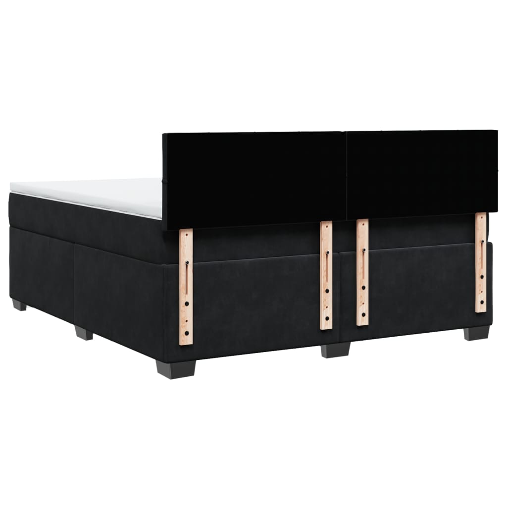 Sommier à lattes de lit avec matelas Noir 180x200 cm Velours - XIOS
