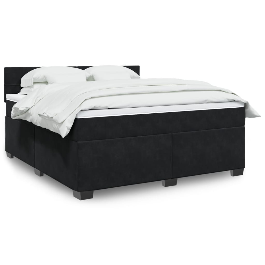 Sommier à lattes de lit avec matelas Noir 180x200 cm Velours - XIOS
