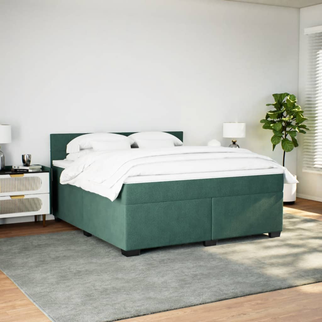 Sommier à lattes de lit et matelas Vert foncé 180x200cm Velours - XIOS