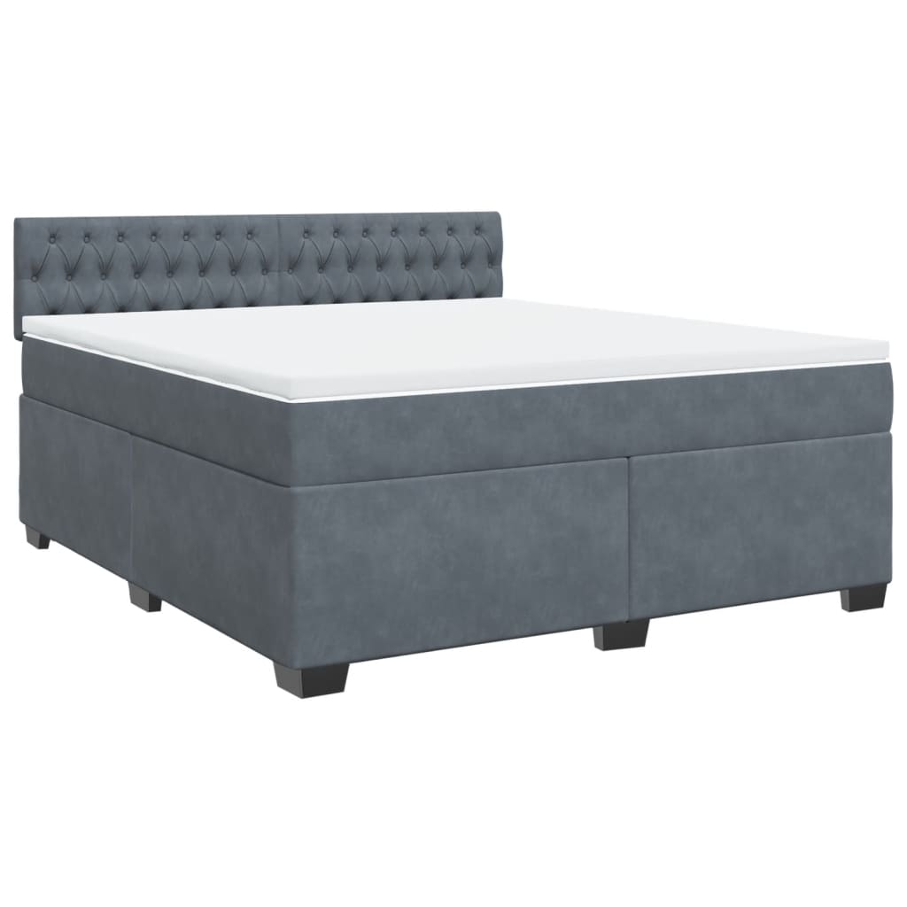 Sommier à lattes de lit et matelas Gris foncé 180x200cm Velours - XIOS